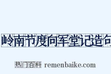 岭南节度向军堂记造句是什么意思的图片